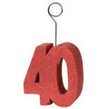 Red Glittered Number Photo/ Balloon Holder